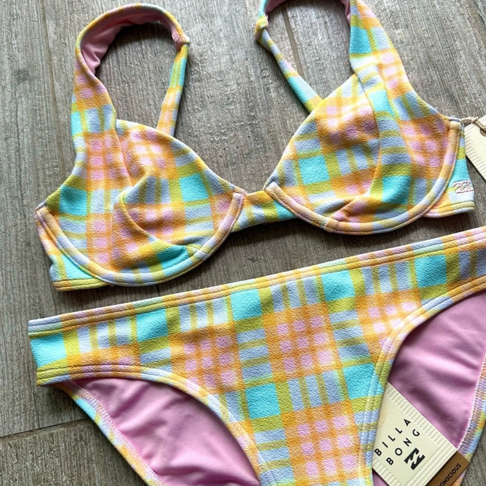 π₯π₯BILLABONG - CHECK PLEASE EMMA UNDERWIRE LOWRIDER BIKINI SETπ₯π₯ - Picture 6 of 10
